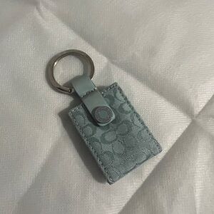 Coach Light Blue Patterned Photo Keychain